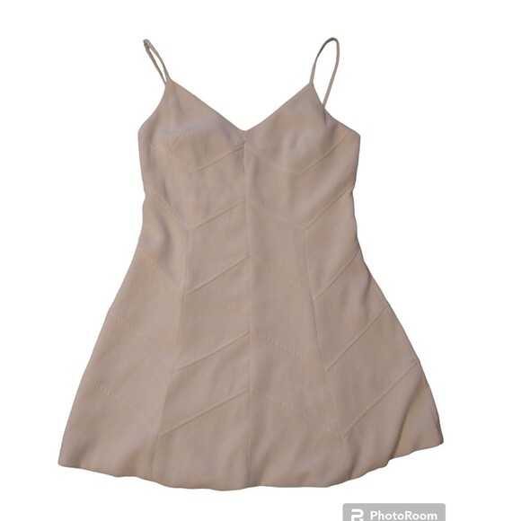 GB V Neck Sleeveless flared Bottom dress white Beachy Boho Cottage Core - Picture 3 of 11